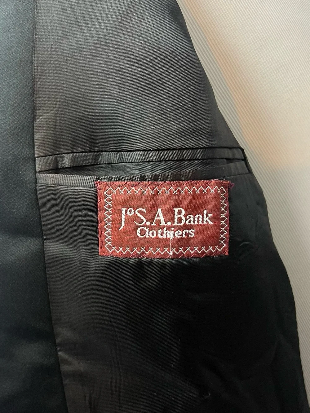 Jos. A. Bank Men's 42L Black Single Button Tuxedo Blazer Jacket Vintage USA Coat